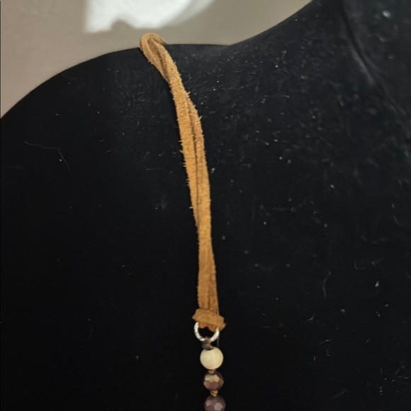 Plunder Elegant Silver and Brown Beaded Necklace - Picture 2 of 7